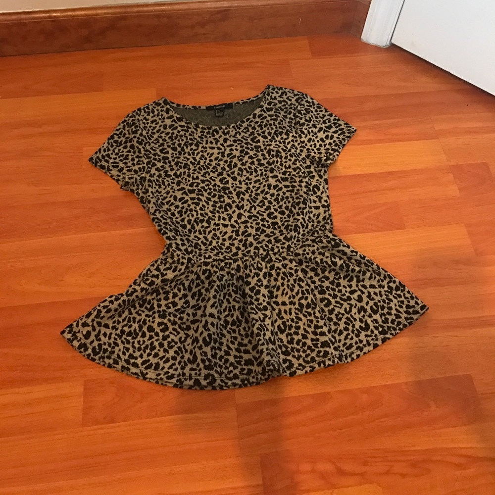 Forever 21 Cheetah print  Peplum top