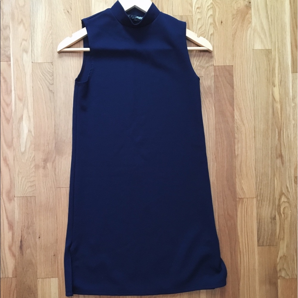 XS Navy Sleeveless Turtleneck dress