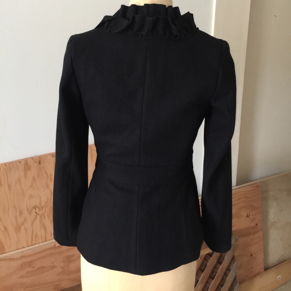 H&M Black Ruffle Collar Jacket - Picture 2 of 5