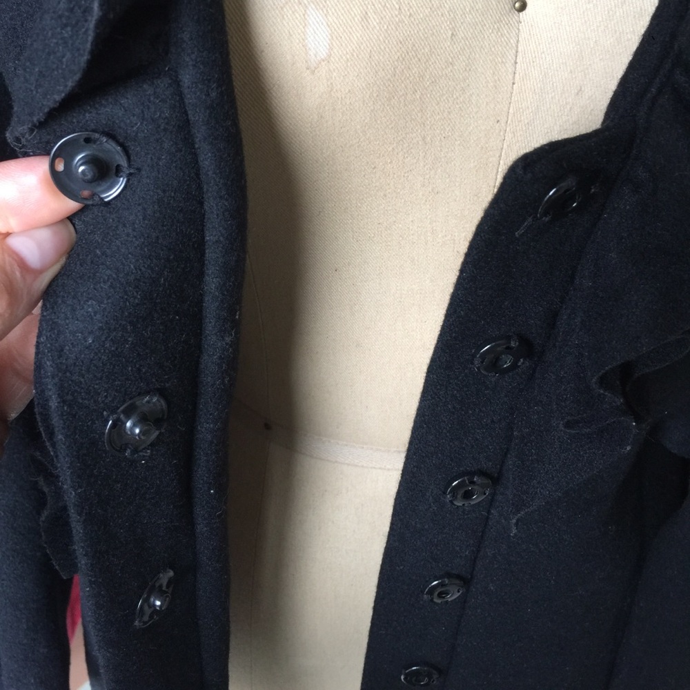H&M Black Ruffle Collar Jacket - Picture 4 of 5