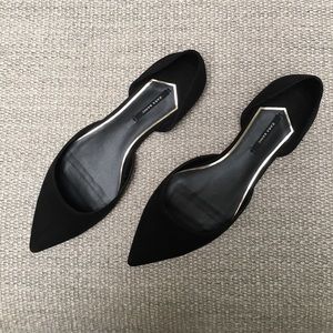 Zara Black Suede Flats SZ 38