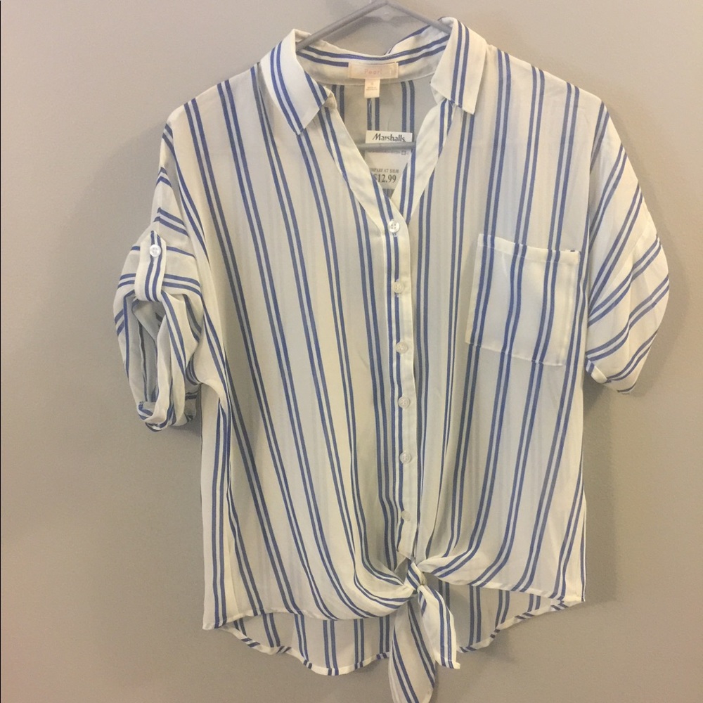 Fun sheer shirt with tie up detail