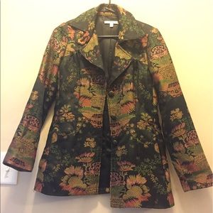 Beautiful blazer / duster with Asian motif - S