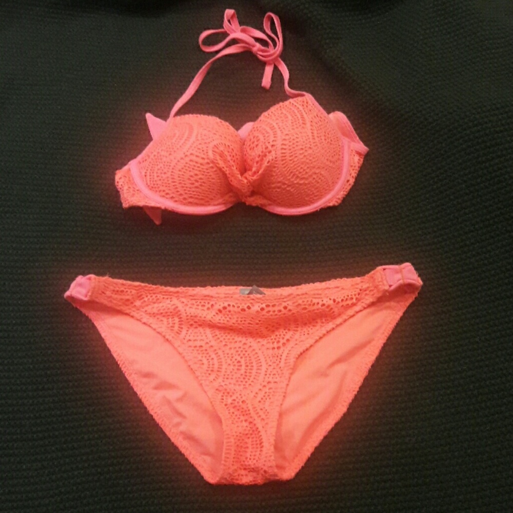 Aerie american eagle bikini coral size medium