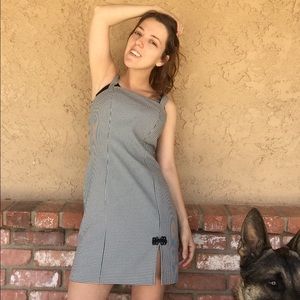 Checkered black and white dress