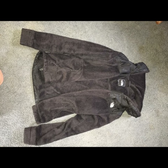 Black, fluffy, hooded North Face. - Picture 2 of 2