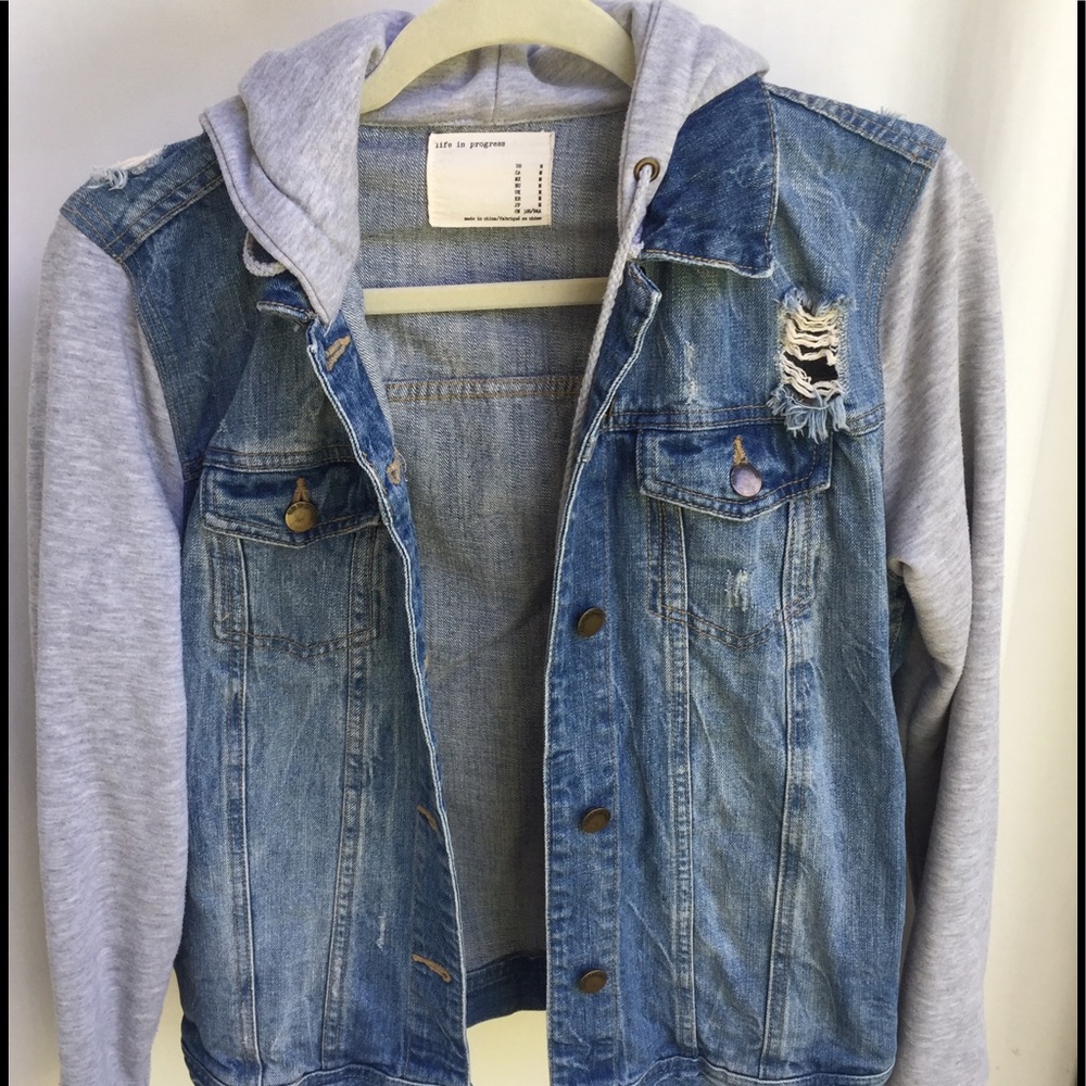 Sporty chic Denim jacket hoodie