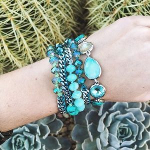 Bead & chain multi wrap bracelet