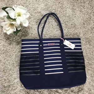 NWT Vineyard Vines Nautical Stripes Large Tote