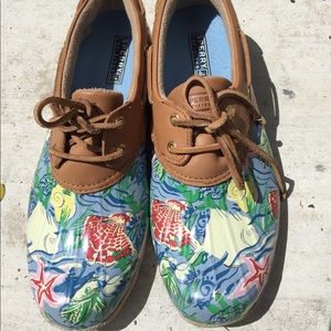 Sperry Topsider Boat Rain Shoes Rubber Fun Theme