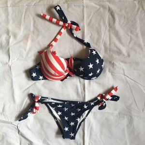 Small Adjustable Cheeky American Flag Bikini