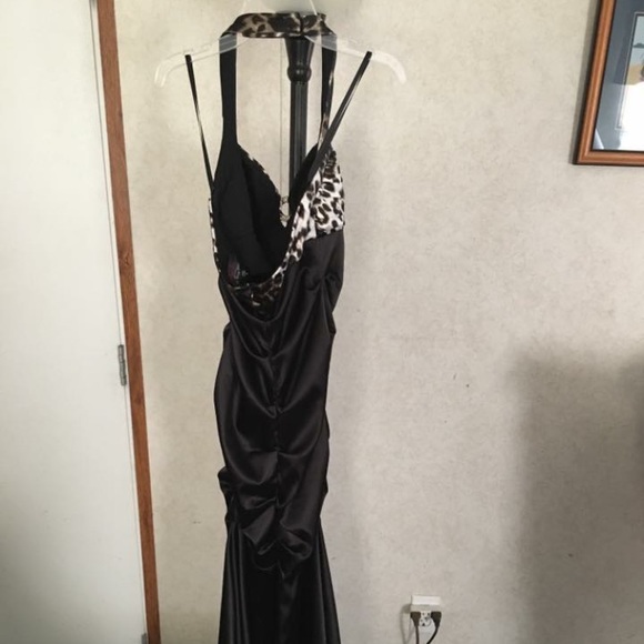 Black with cheetah print prom/formal dress. - Picture 2 of 2