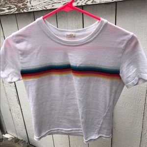 BRANDY CROPPED RAINBOW SHIRT