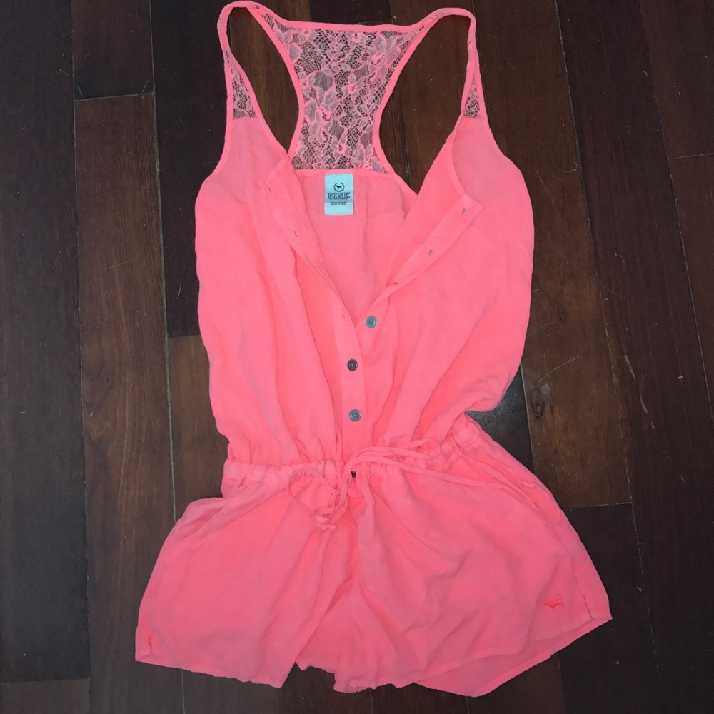 Cute Neon Coral Romper