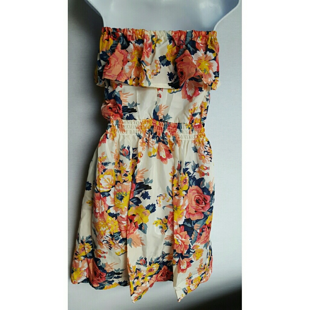 Off Shoulder Floral Print Dress NWOT Many Sizes - Picture 6 of 7