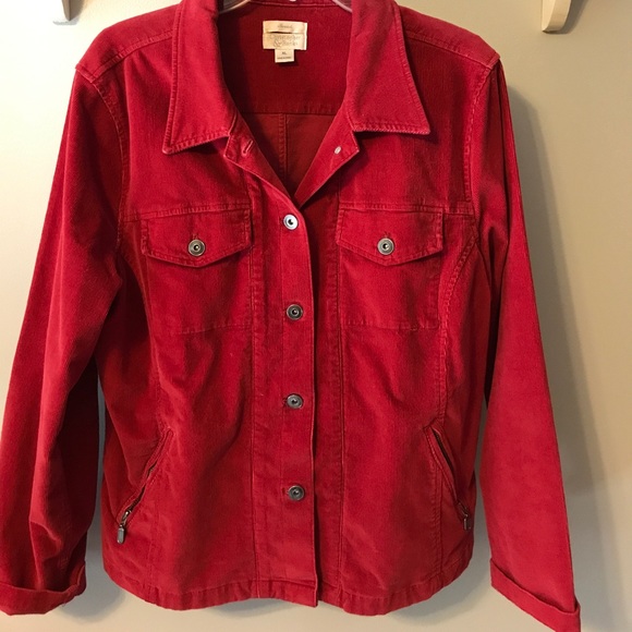 red corduroy jean jacket