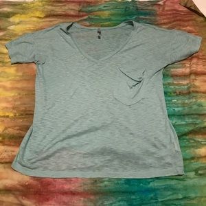 Sea foam v neck pocket tee