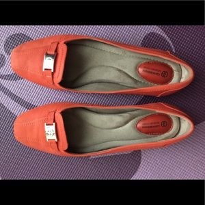 Orange leather shoes