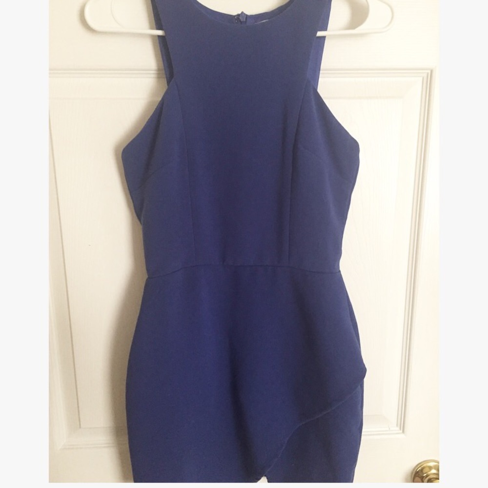 Blue Tobi Tulip-hem mini dress