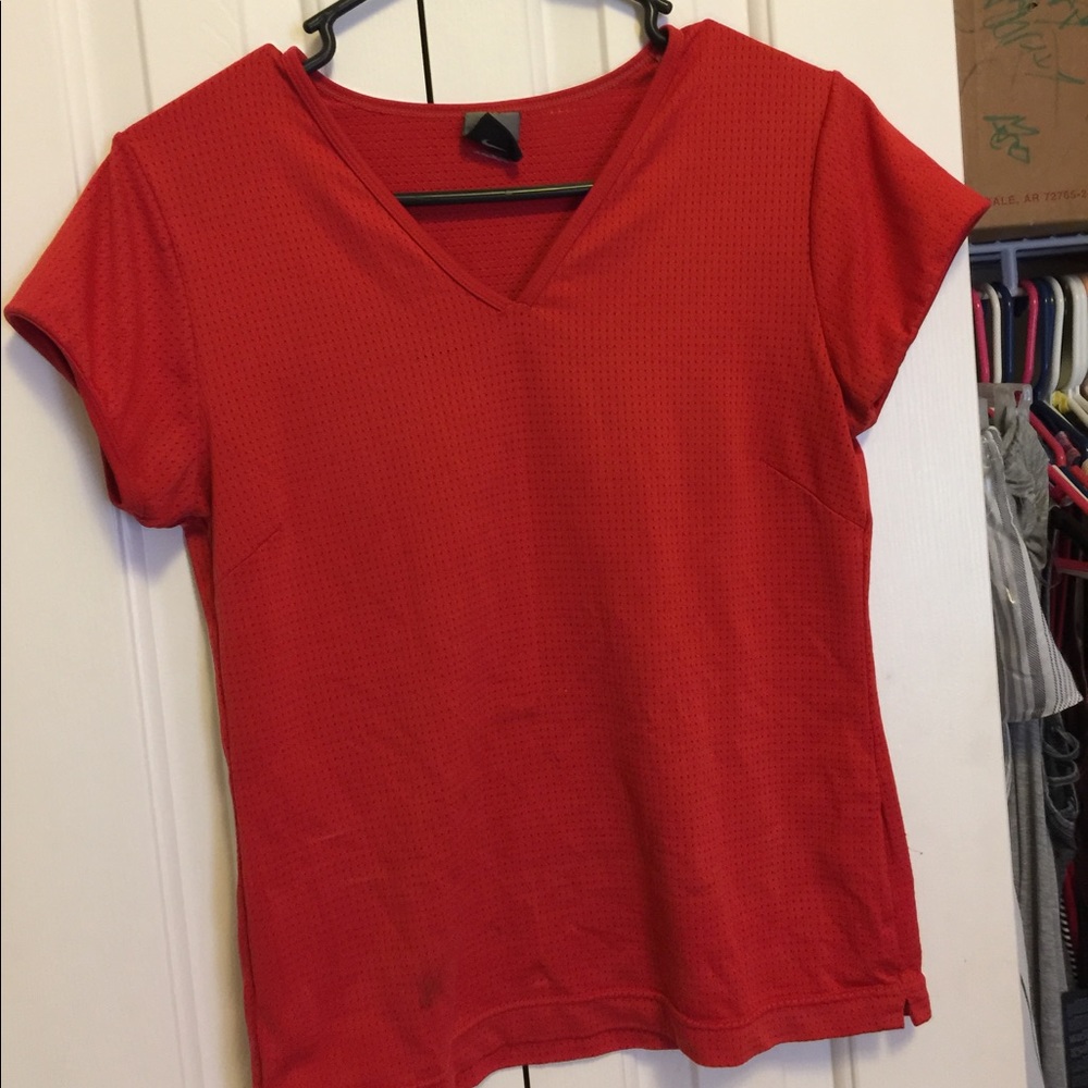 Red Nike shirt