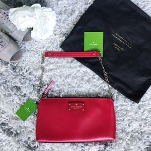 NWT Kate Spade Wellesley Red Clutch