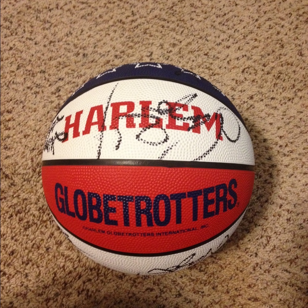 This is a Harlem globetrotters basketball signed.