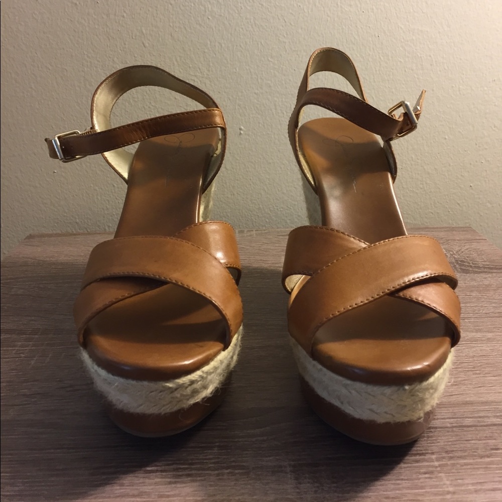 Jessica Simpson Cognac Espadrille Wedge Sandals