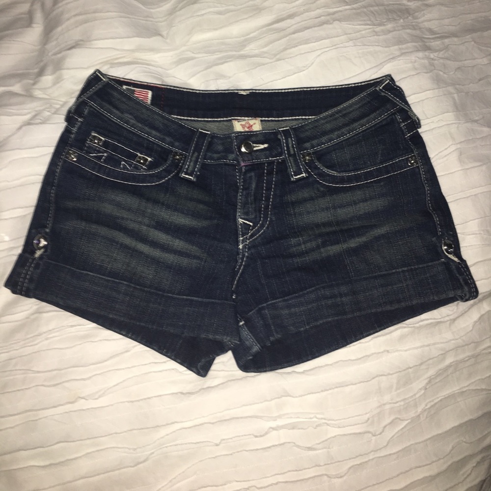 True Religion Cuffed Jean Shorts