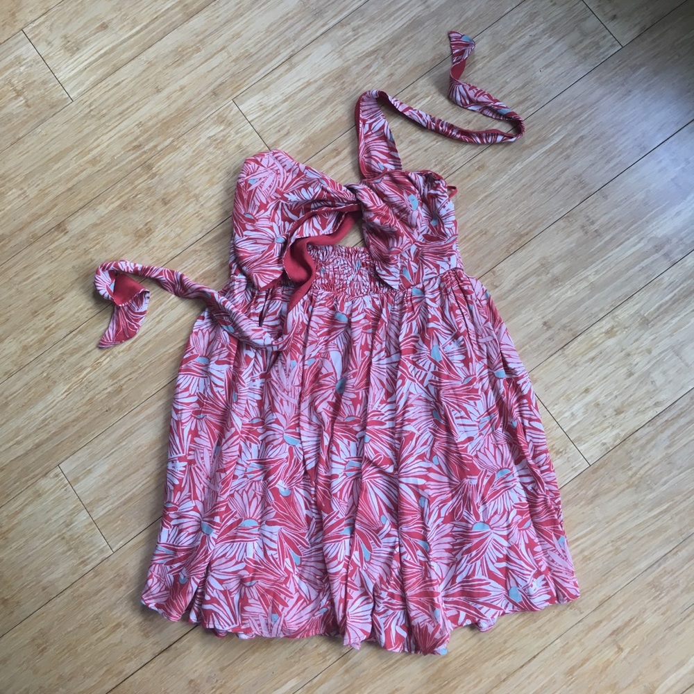 Red Free People Dress with Ties Small