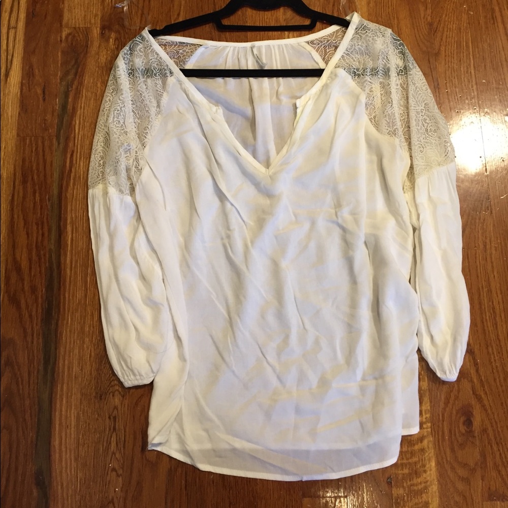 White long sleeve satin shirt