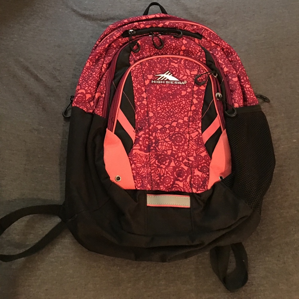 Pink floral backpack