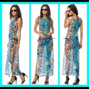 Floral Embellished Maxi Cover-Up