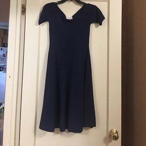 True Navy Stretch Off The Should Dress