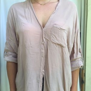 Brandy Blush button down blouse
