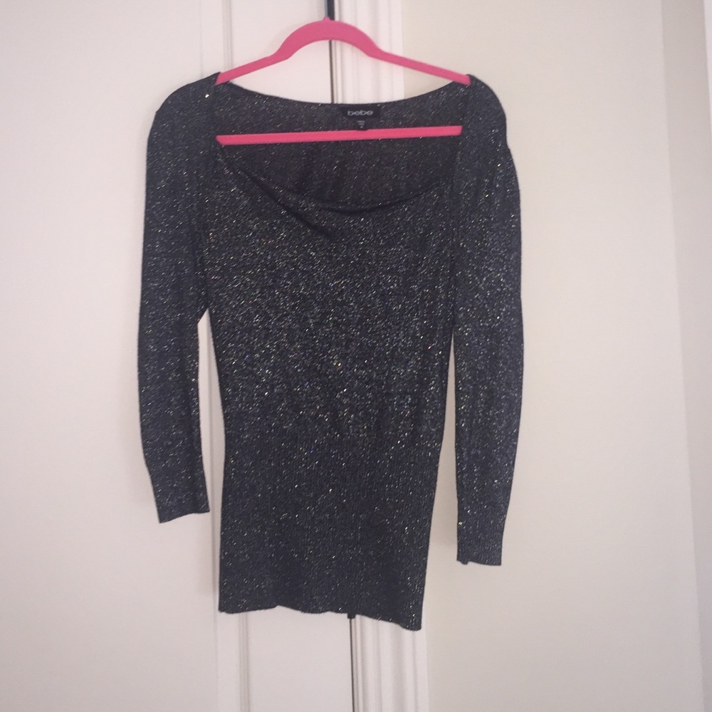 BEBE black sparkly top size M unworn