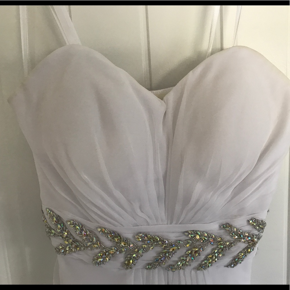 !! SOLD !! La Femme White High Low Dress - Picture 4 of 7