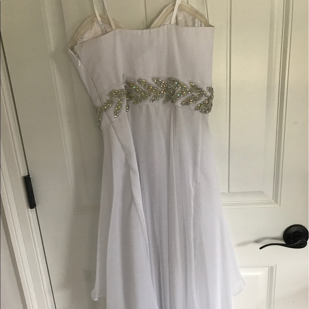 !! SOLD !! La Femme White High Low Dress - Picture 5 of 7