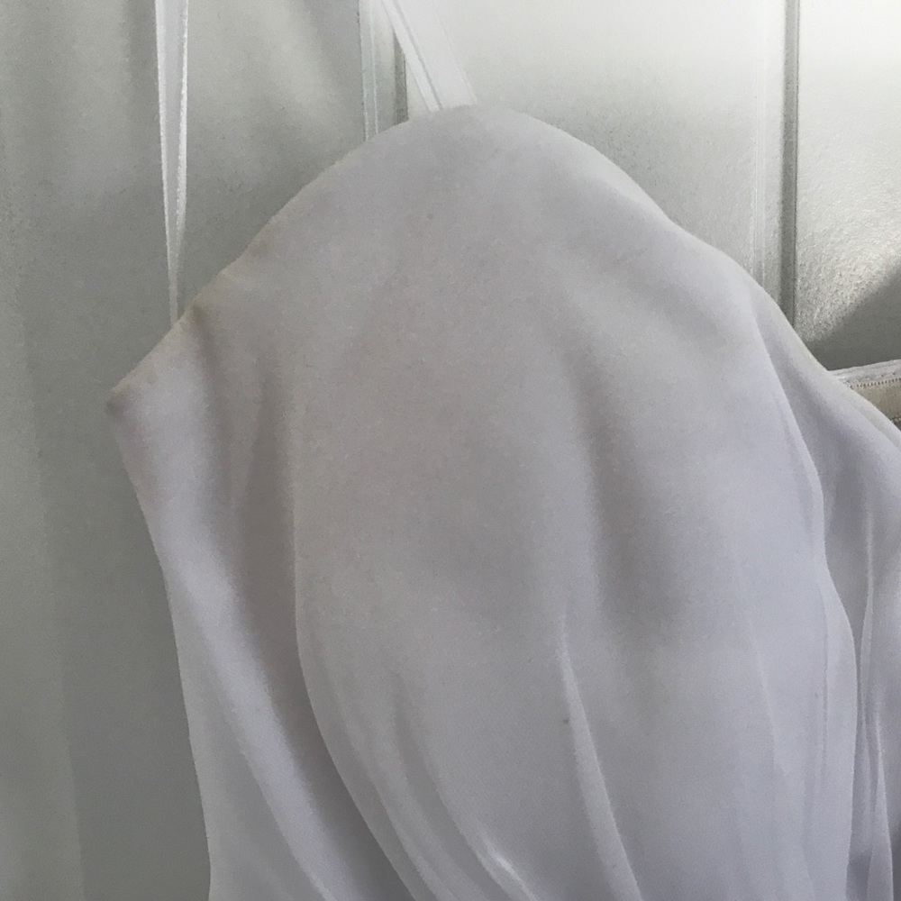 !! SOLD !! La Femme White High Low Dress - Picture 6 of 7