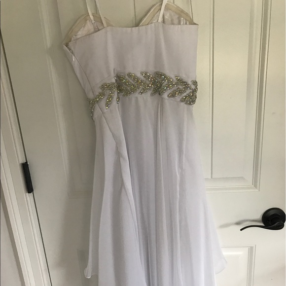 !! SOLD !! La Femme White High Low Dress - Picture 5 of 7