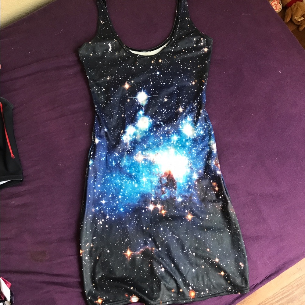 Black Milk blue galaxy dress XS