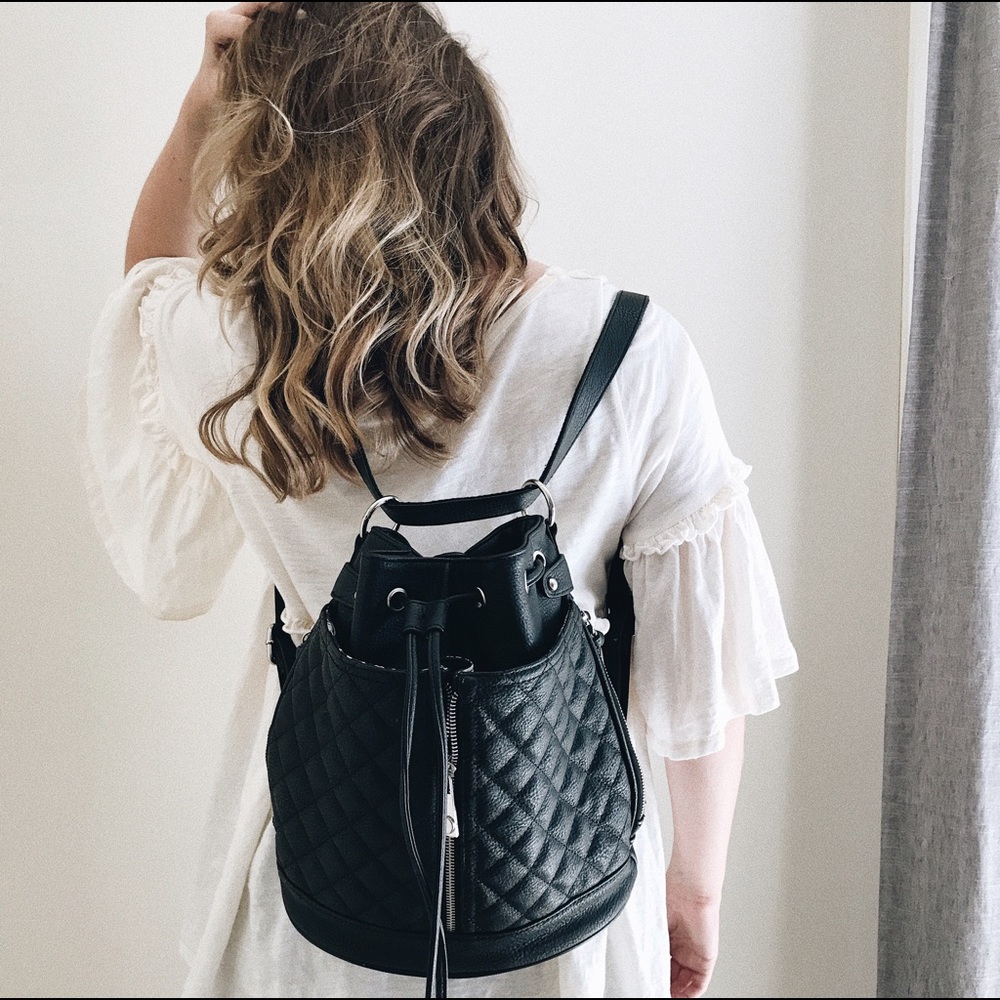Backpack Black bucket bag