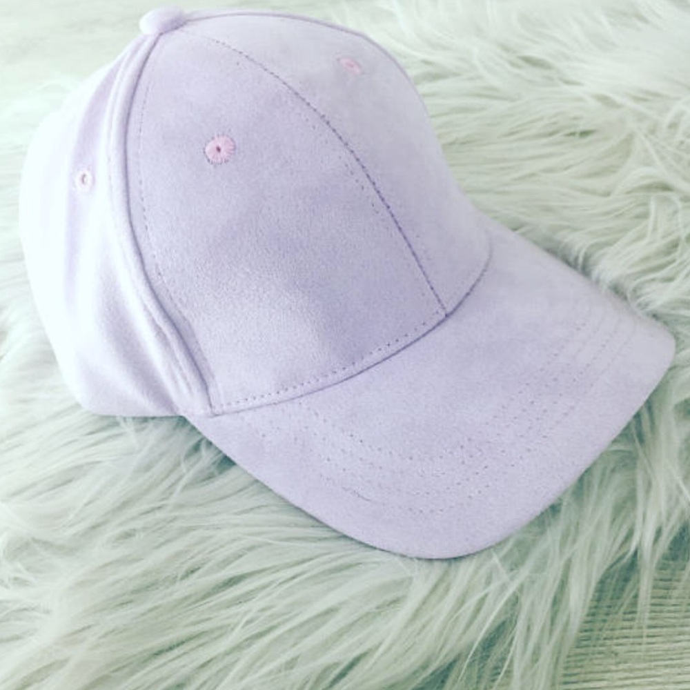 Light Lavender Purple Vegan Suede Dad Cap - Picture 3 of 3