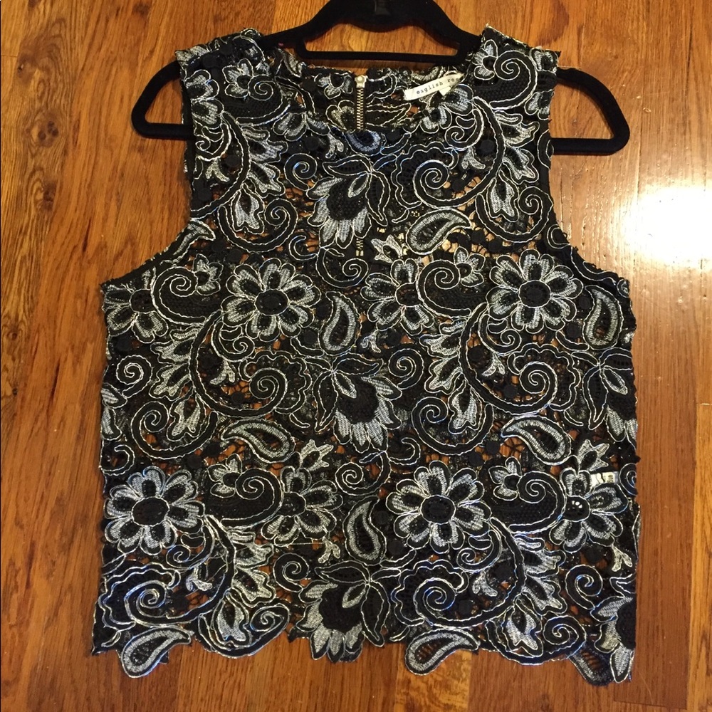 English Rose embroidered tank