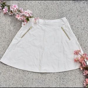 🌸Faux White Leather Skater Skirt