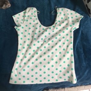 White polka dot shirt
