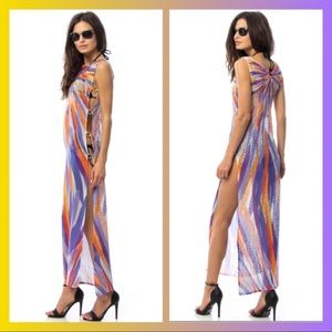 Sun Rays Embellished Maxi Cover-Up