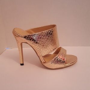 Gold Heel Mules