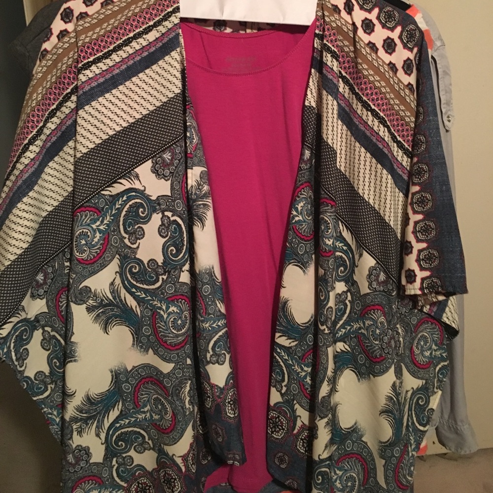 Paisley kimono in blue, cream, and pink-NWOT