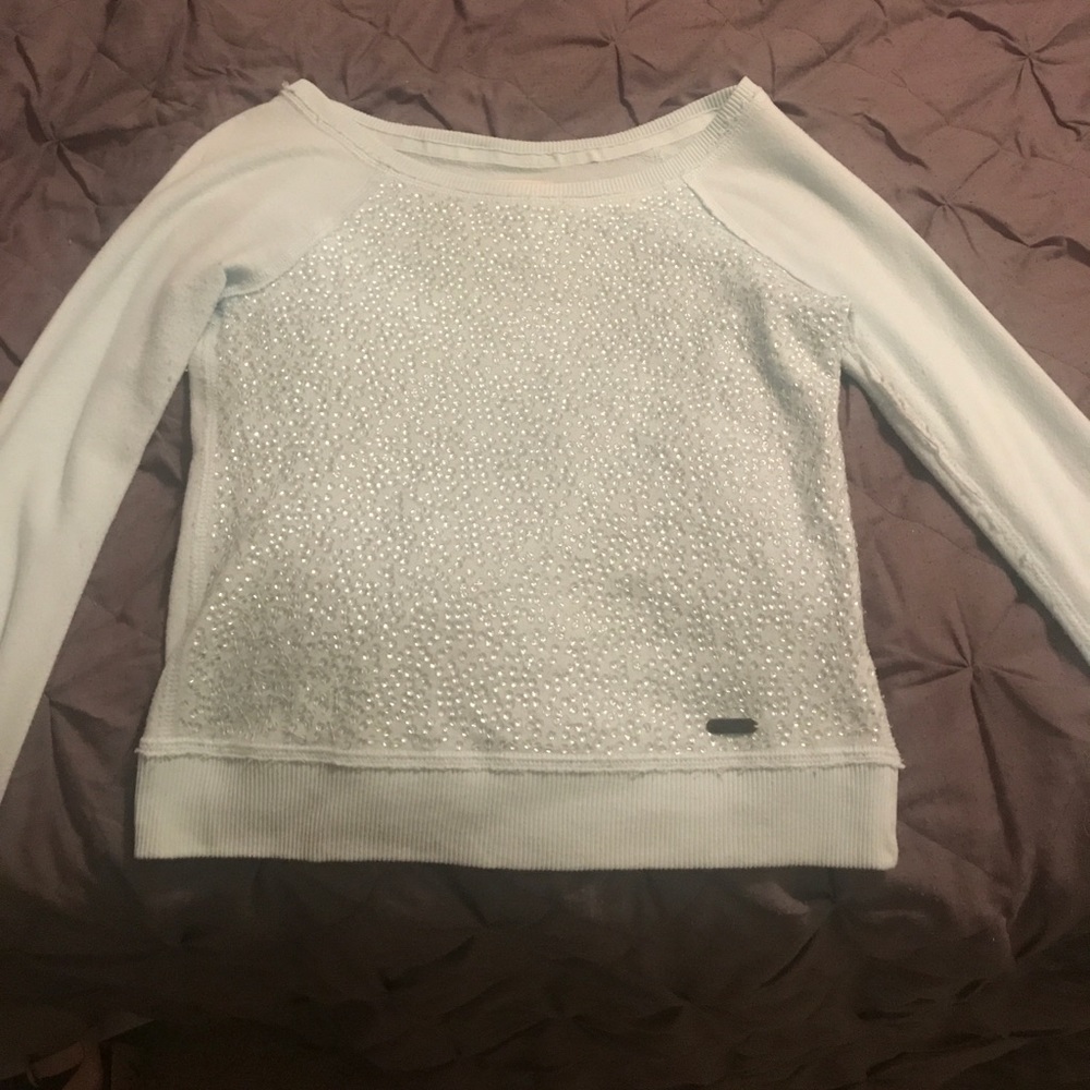 Abercrombie & Fitch light aqua sequined sweater