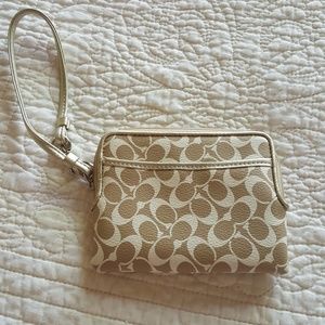 Coach Wallet , gold and white